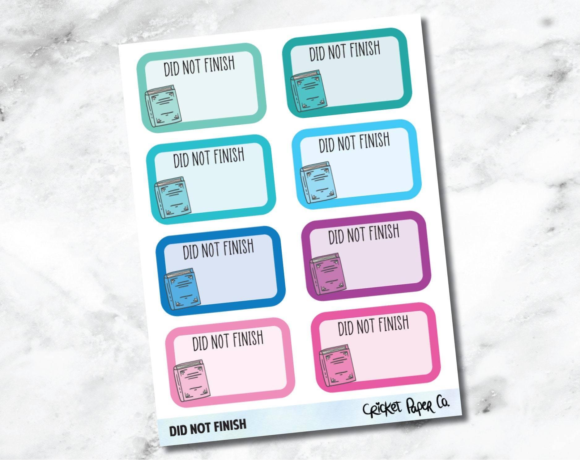 Did Not Finish - Reading and Bookish Planner Stickers-Cricket Paper Co.