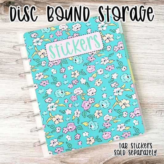 Disc Bound Sticker Storage Album - Aqua Floral-Cricket Paper Co.