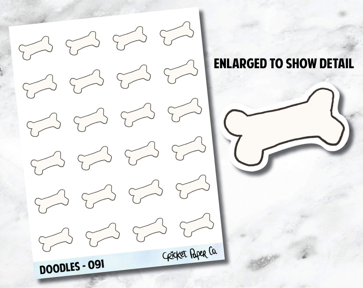 Dog Bone, Pet Food, Pet Care Hand Drawn Doodles - 091-Cricket Paper Co.