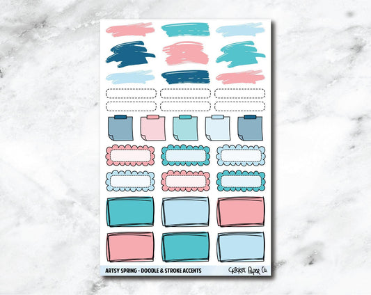 Doodle & Stroke Accents Planner Stickers - Artsy Spring-Cricket Paper Co.