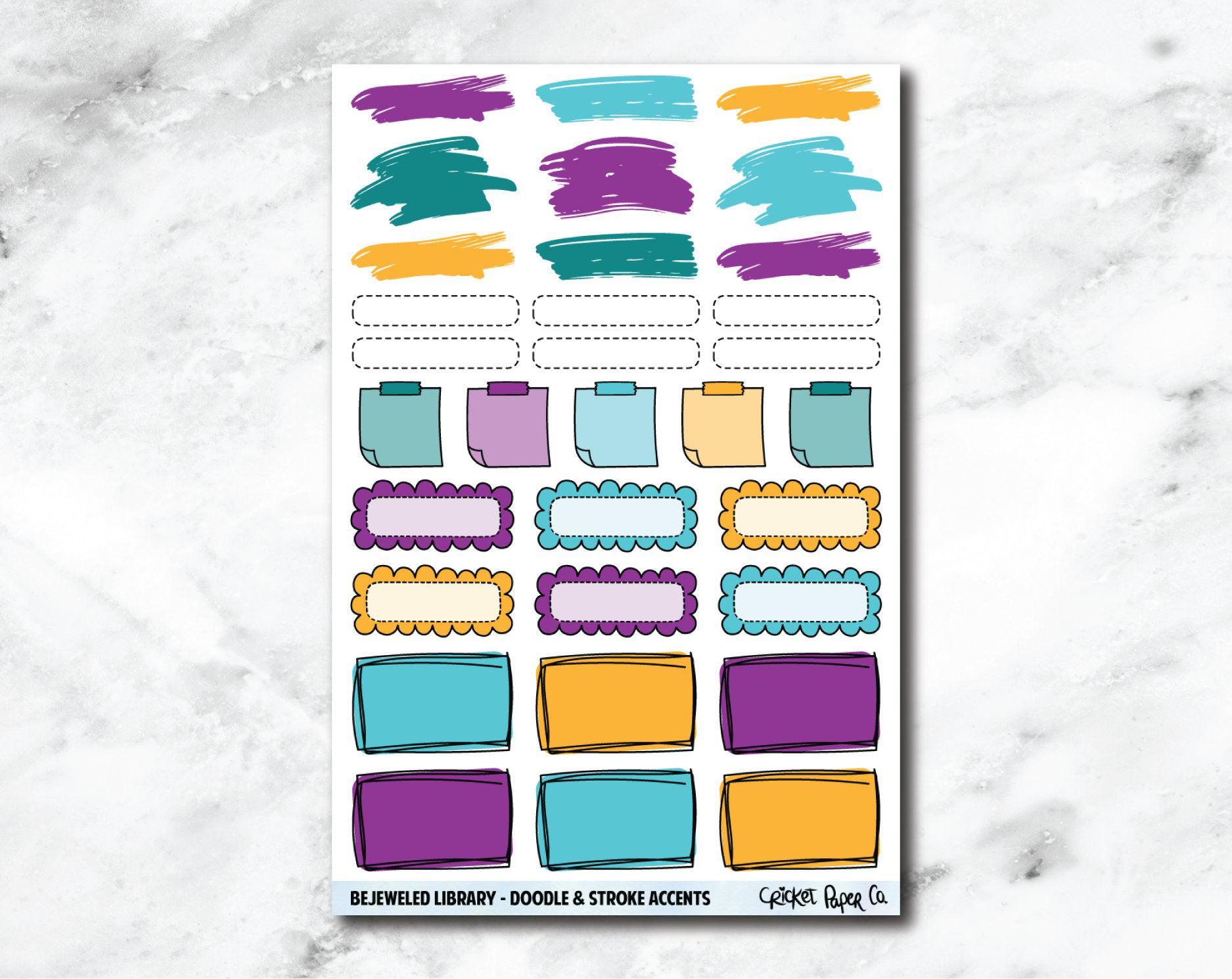 Doodle & Stroke Accents Planner Stickers - Bejeweled Library-Cricket Paper Co.