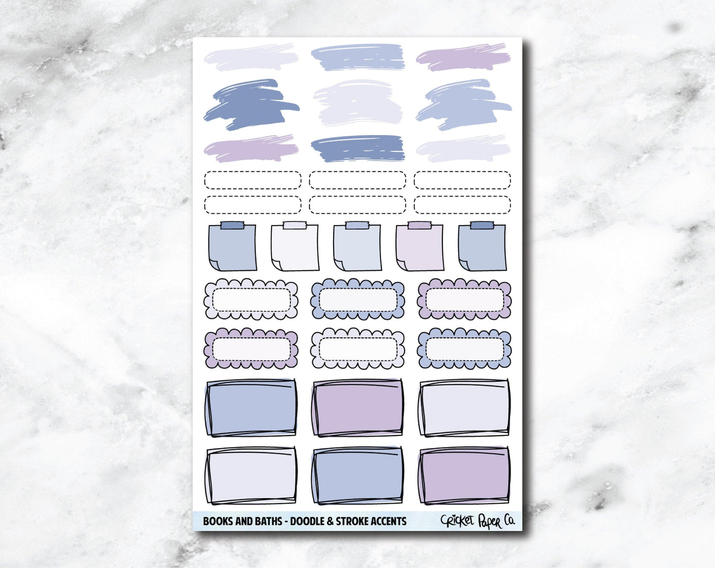 Doodle & Stroke Accents Planner Stickers - Books and Baths-Cricket Paper Co.