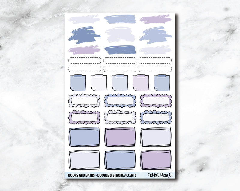 Doodle & Stroke Accents Planner Stickers - Books and Baths-Cricket Paper Co.