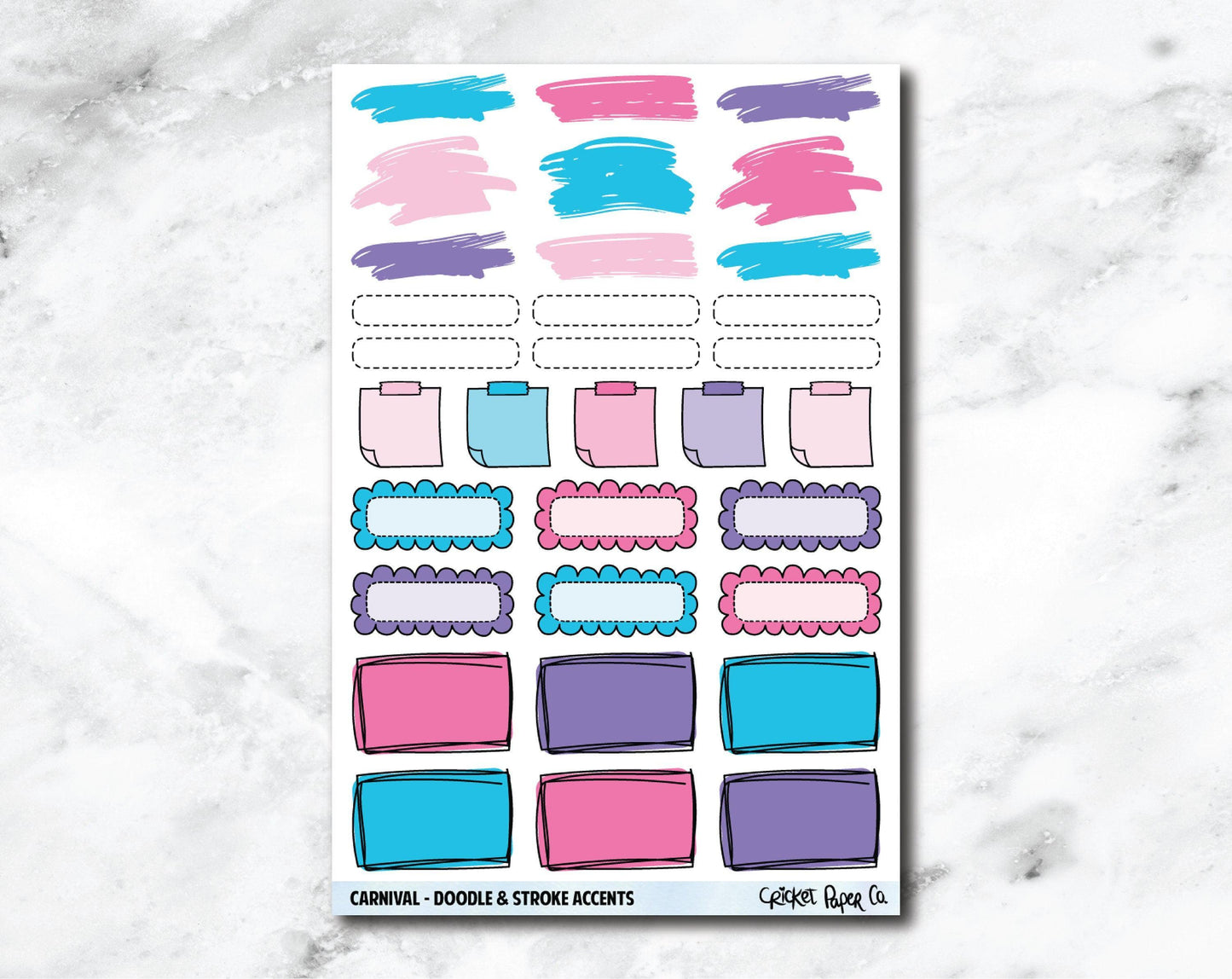 Doodle & Stroke Accents Planner Stickers - Carnival-Cricket Paper Co.
