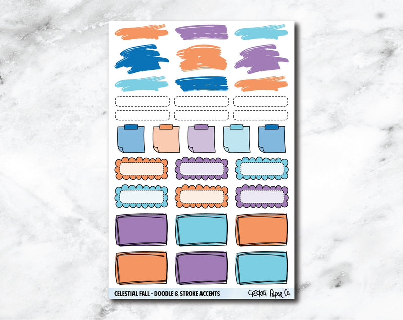 Doodle & Stroke Accents Planner Stickers - Celestial Fall-Cricket Paper Co.