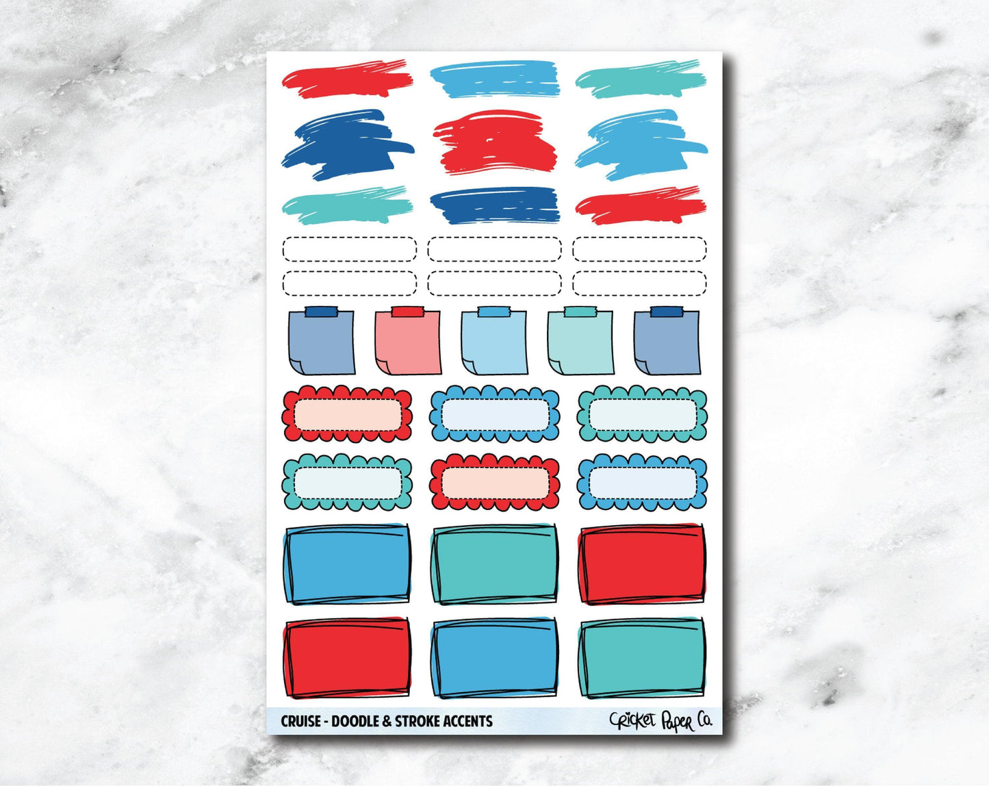 Doodle & Stroke Accents Planner Stickers - Cruise-Cricket Paper Co.