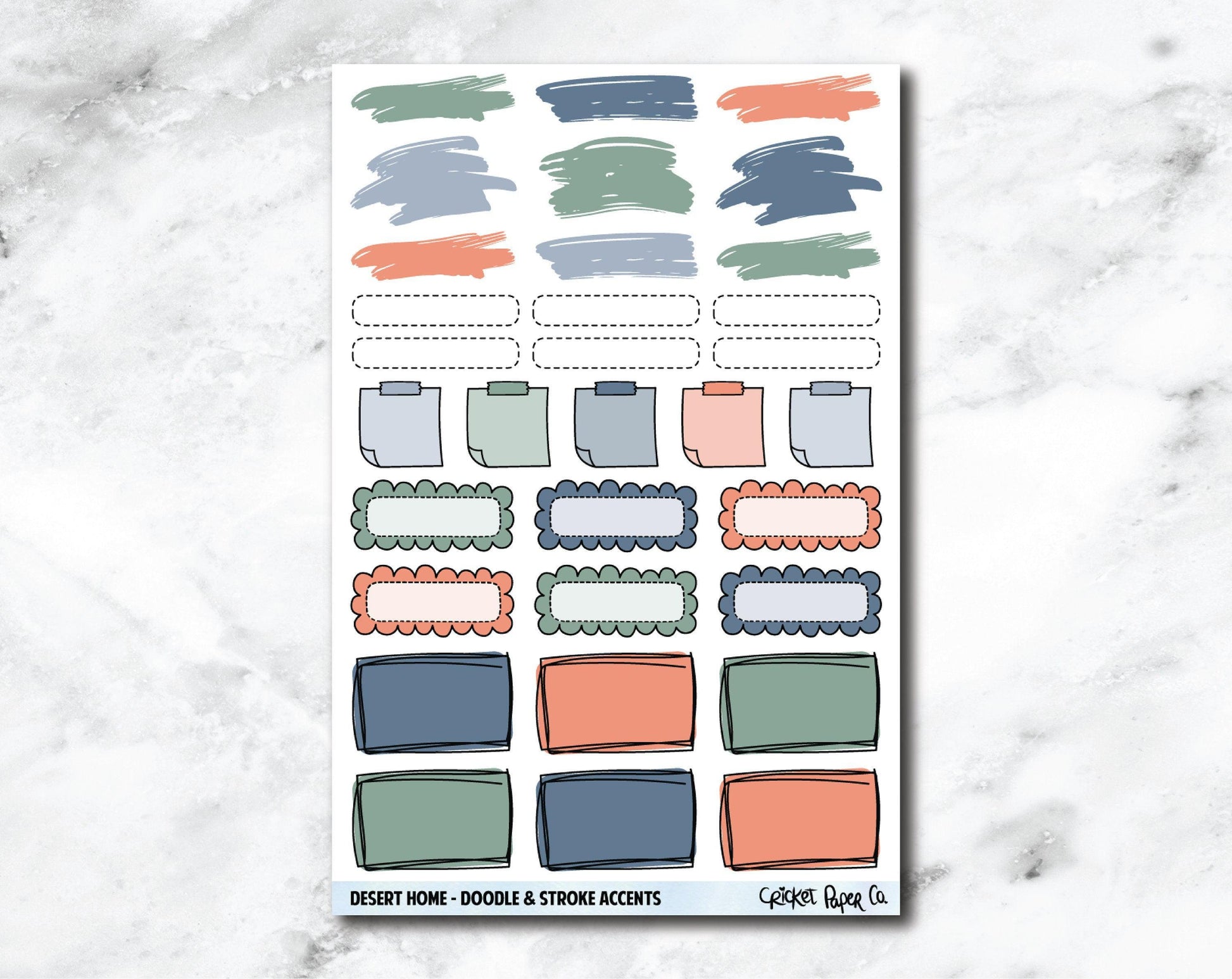 Doodle & Stroke Accents Planner Stickers - Desert Home-Cricket Paper Co.