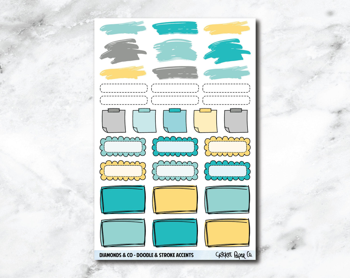 Doodle & Stroke Accents Planner Stickers - Diamonds and Co.-Cricket Paper Co.