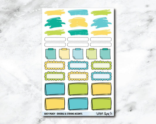 Doodle & Stroke Accents Planner Stickers - Easy Peasy-Cricket Paper Co.
