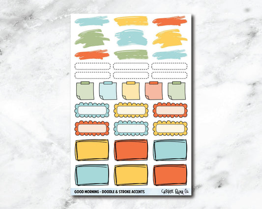 Doodle & Stroke Accents Planner Stickers - Good Morning-Cricket Paper Co.