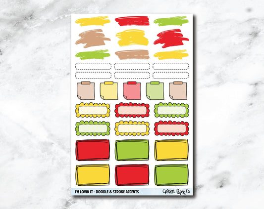 Doodle & Stroke Accents Planner Stickers - I'm Lovin It-Cricket Paper Co.