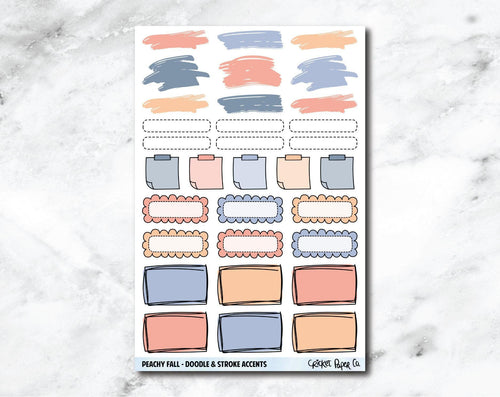 Doodle & Stroke Accents Planner Stickers - Peachy Fall-Cricket Paper Co.