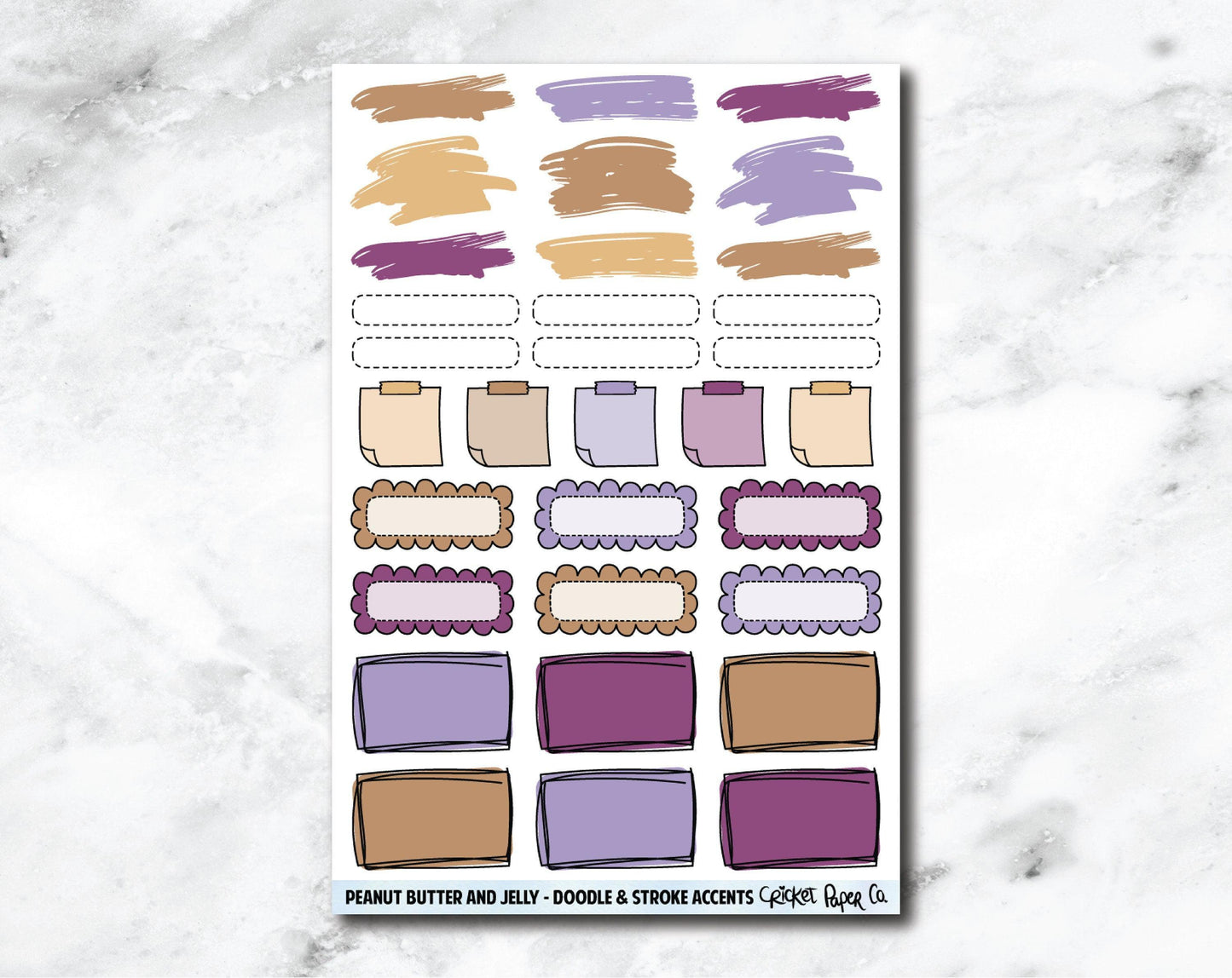 Doodle & Stroke Accents Planner Stickers - Peanut Butter and Jelly-Cricket Paper Co.