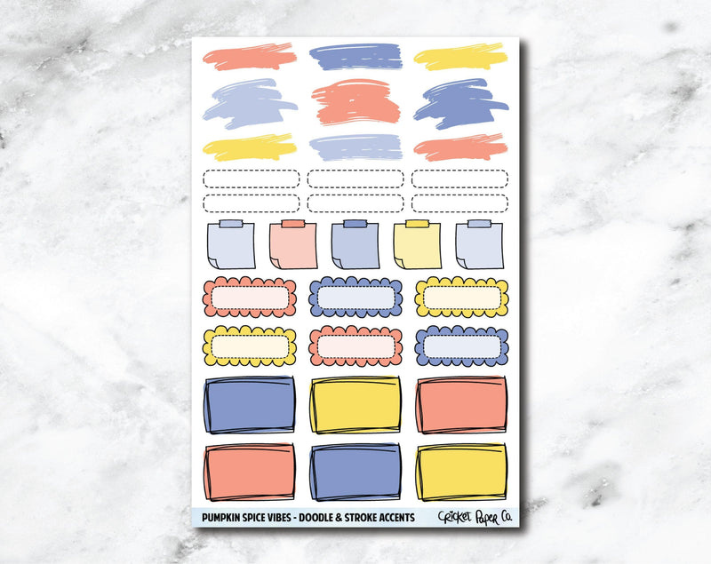 Doodle & Stroke Accents Planner Stickers - Pumpkin Spice Vibes-Cricket Paper Co.