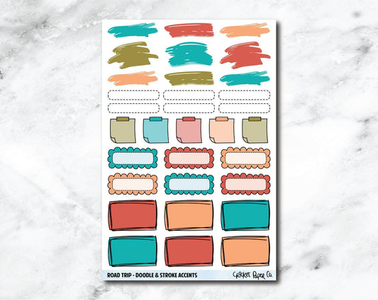 Doodle & Stroke Accents Planner Stickers - Road Trip-Cricket Paper Co.