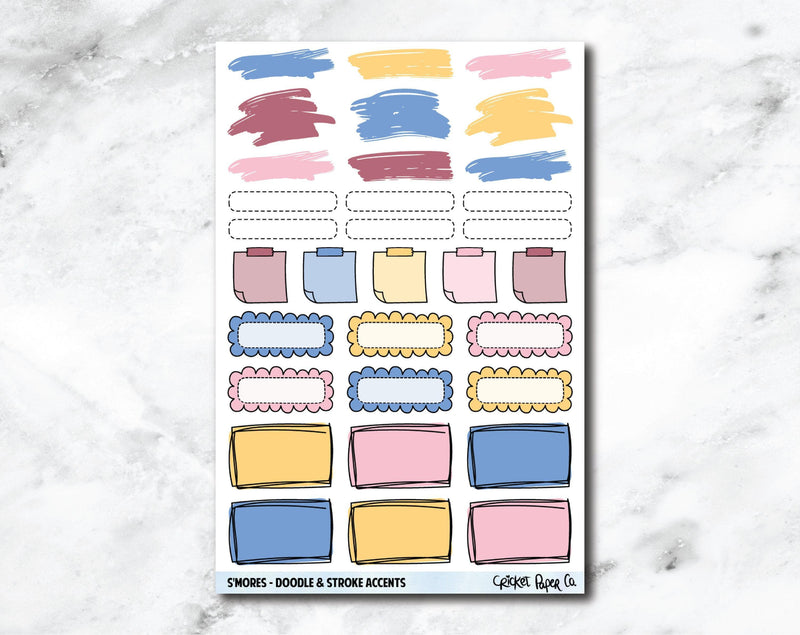 Doodle & Stroke Accents Planner Stickers - S'mores-Cricket Paper Co.