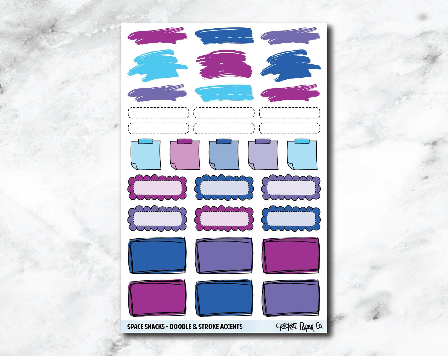 Doodle & Stroke Accents Planner Stickers - Space Snacks-Cricket Paper Co.