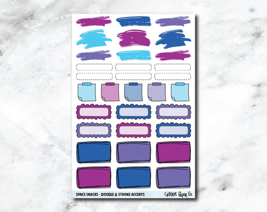 Doodle & Stroke Accents Planner Stickers - Space Snacks-Cricket Paper Co.