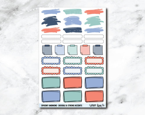 Doodle & Stroke Accents Planner Stickers - Spooky Anemone-Cricket Paper Co.