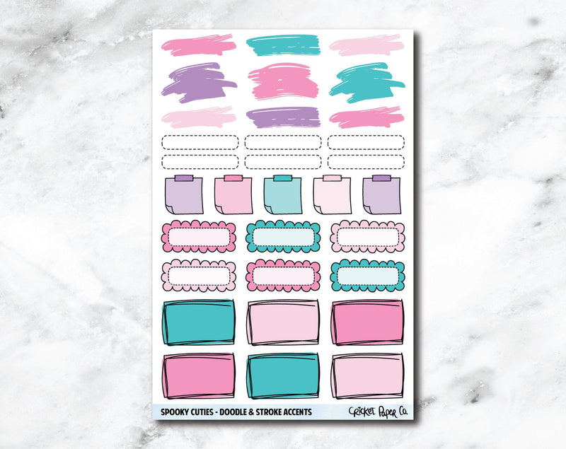 Doodle & Stroke Accents Planner Stickers - Spooky Cuties-Cricket Paper Co.