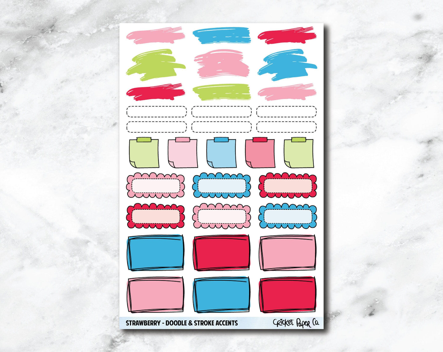 Doodle & Stroke Accents Planner Stickers - Strawberry-Cricket Paper Co.