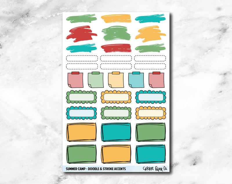 Doodle & Stroke Accents Planner Stickers - Summer Camp-Cricket Paper Co.