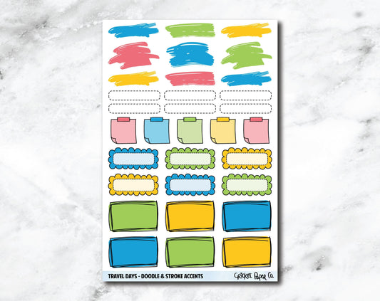Doodle & Stroke Accents Planner Stickers - Travel Days-Cricket Paper Co.