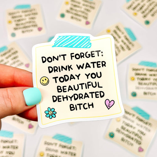 Drink Water Reminder - Decorative Vinyl Sticker-Cricket Paper Co.