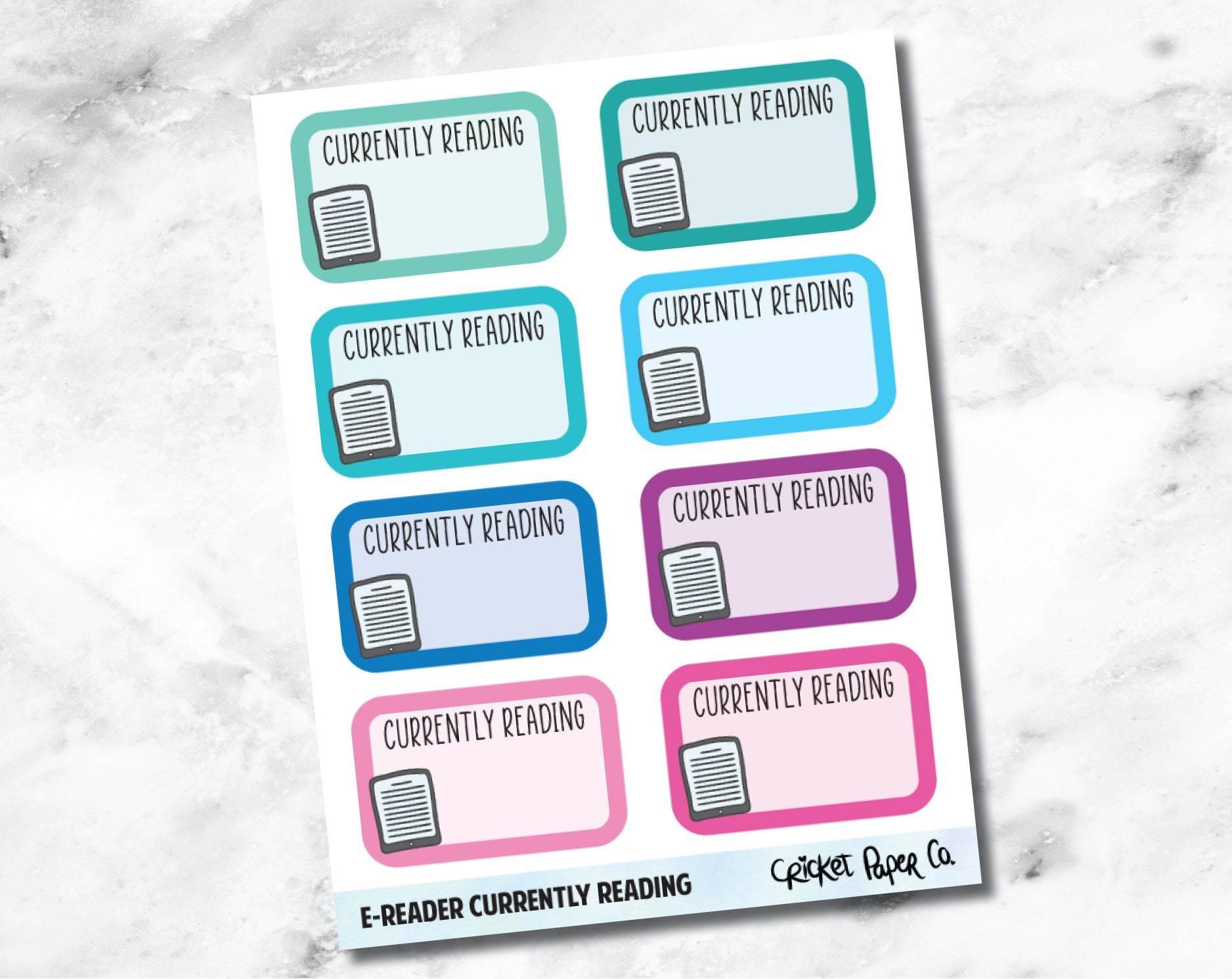 E-Reader Currently Reading - Reading and Bookish Planner Stickers-Cricket Paper Co.