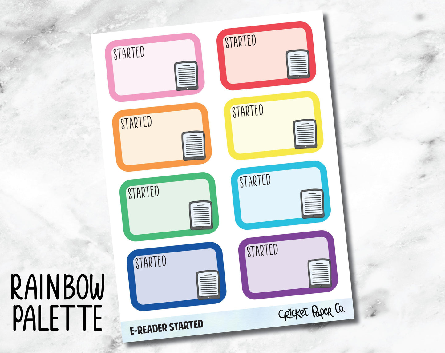 E-Reader Started - Reading and Bookish Planner Stickers-Cricket Paper Co.