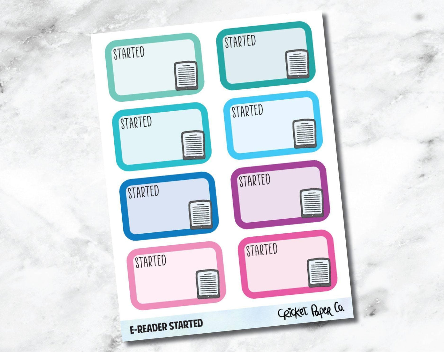 E-Reader Started - Reading and Bookish Planner Stickers-Cricket Paper Co.