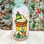 Elf Coffee Cups - 16oz Libbey Glass Can Holiday Cup-Cricket Paper Co.