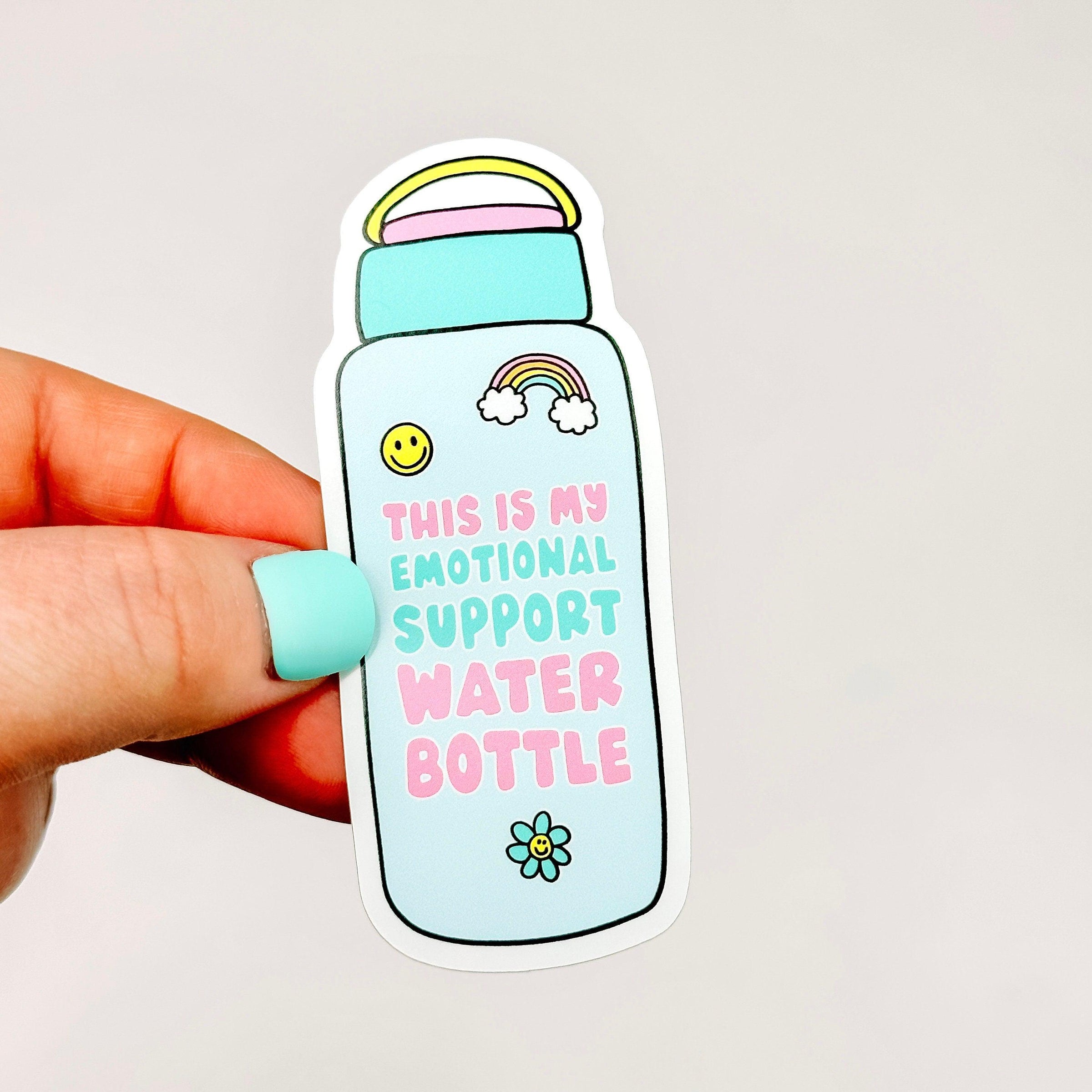  Emotional Support Water Bottle Sticker (Clear) • Vinyl