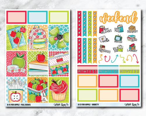 FULL KIT Planner Stickers - A Is for Apple-Cricket Paper Co.