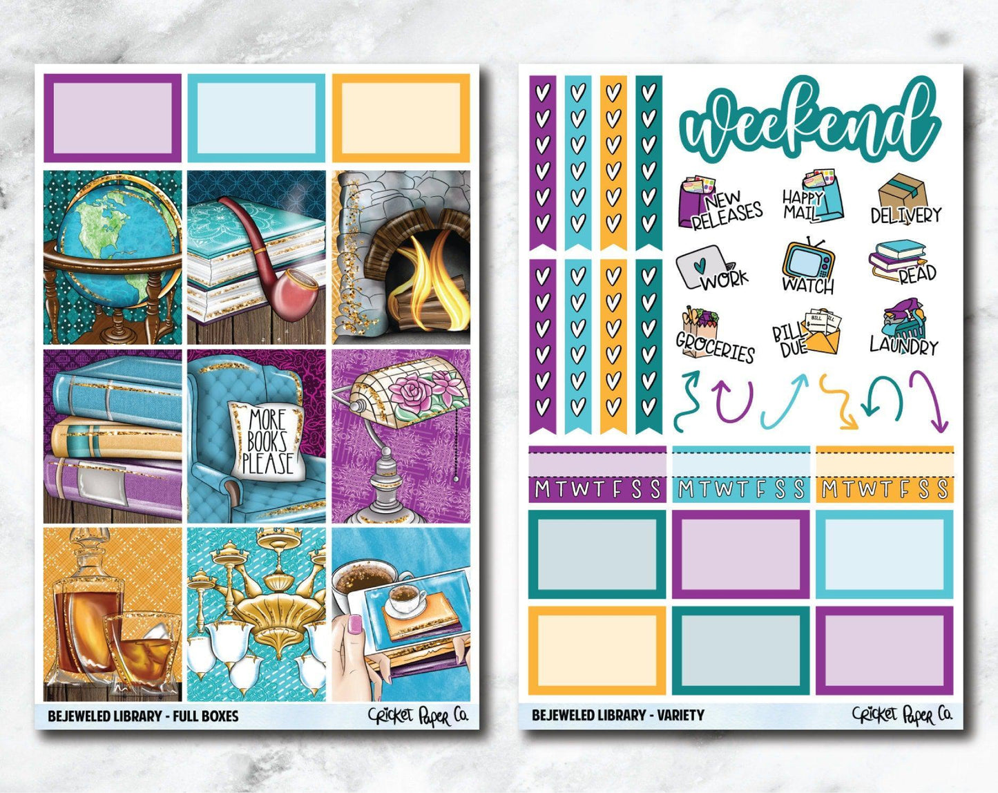 FULL KIT Planner Stickers - Bejeweled Library-Cricket Paper Co.