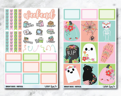 FULL KIT Planner Stickers - Bright Boos-Cricket Paper Co.