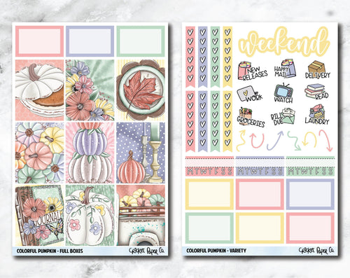 FULL KIT Planner Stickers - Colorful Pumpkin-Cricket Paper Co.