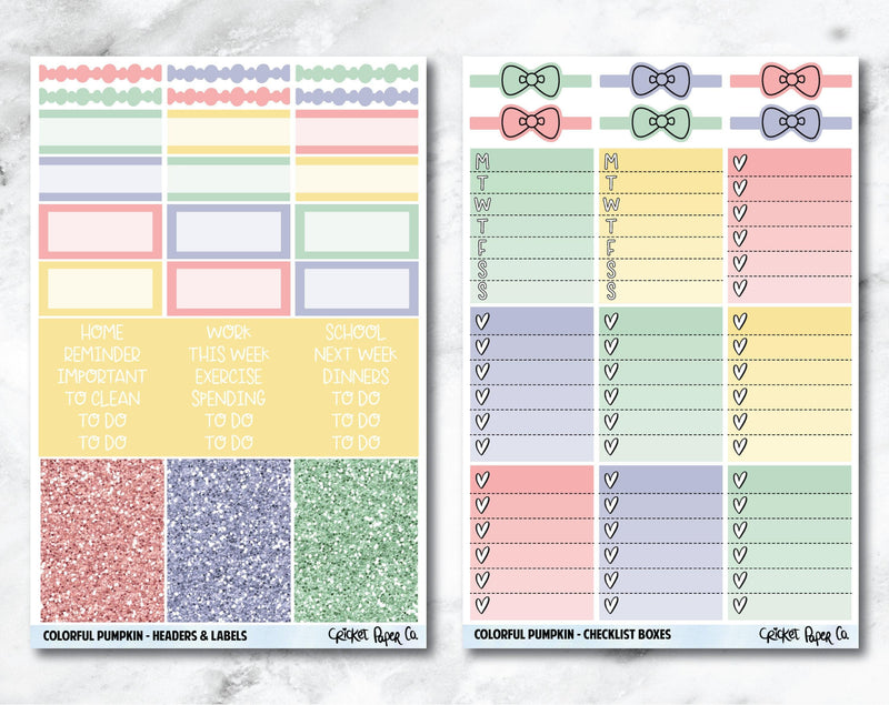 FULL KIT Planner Stickers - Colorful Pumpkin-Cricket Paper Co.