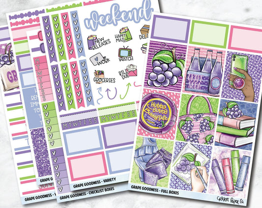 FULL KIT Planner Stickers - Grape Goodness-Cricket Paper Co.