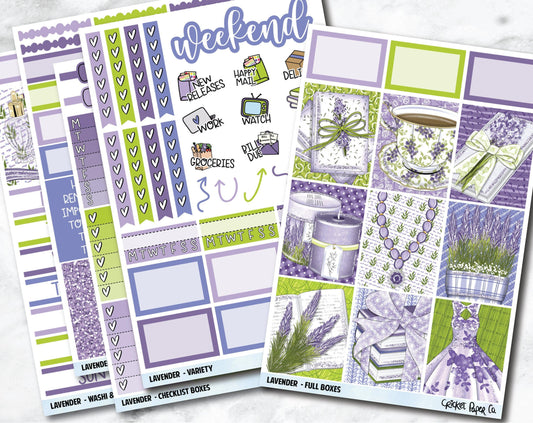 FULL KIT Planner Stickers - Lavender-Cricket Paper Co.