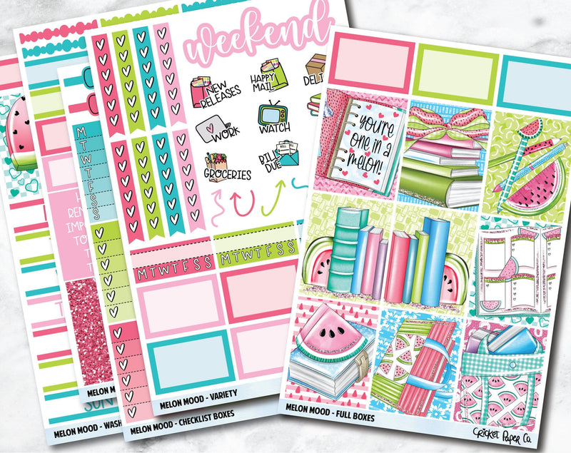 FULL KIT Planner Stickers - Melon Mood-Cricket Paper Co.