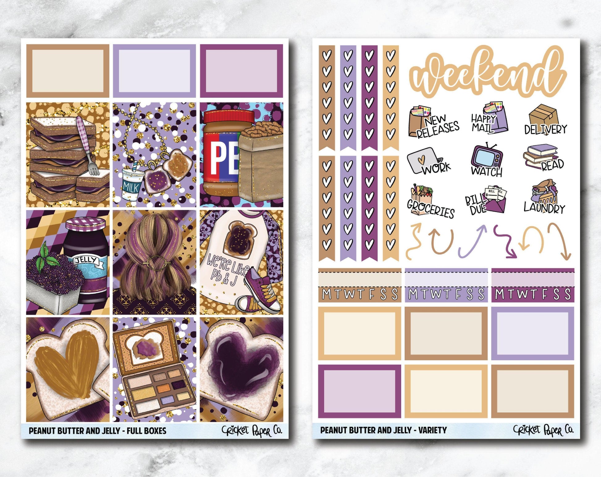FULL KIT Planner Stickers - Peanut Butter and Jelly-Cricket Paper Co.