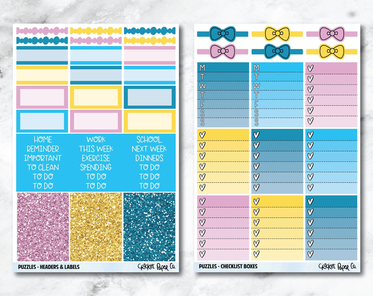 FULL KIT Planner Stickers - Puzzles-Cricket Paper Co.