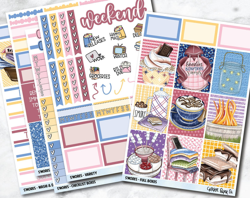 FULL KIT Planner Stickers - S'mores-Cricket Paper Co.