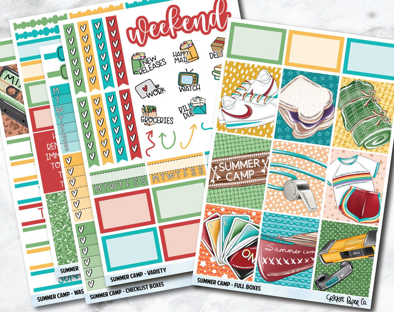 FULL KIT Planner Stickers - Summer Camp-Cricket Paper Co.