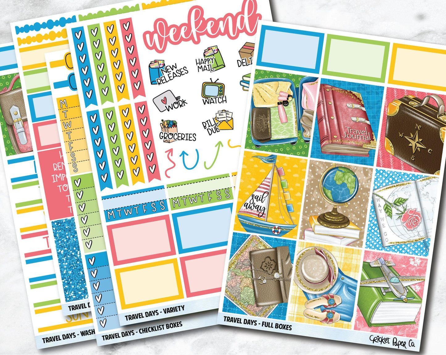 FULL KIT Planner Stickers - Travel Days-Cricket Paper Co.