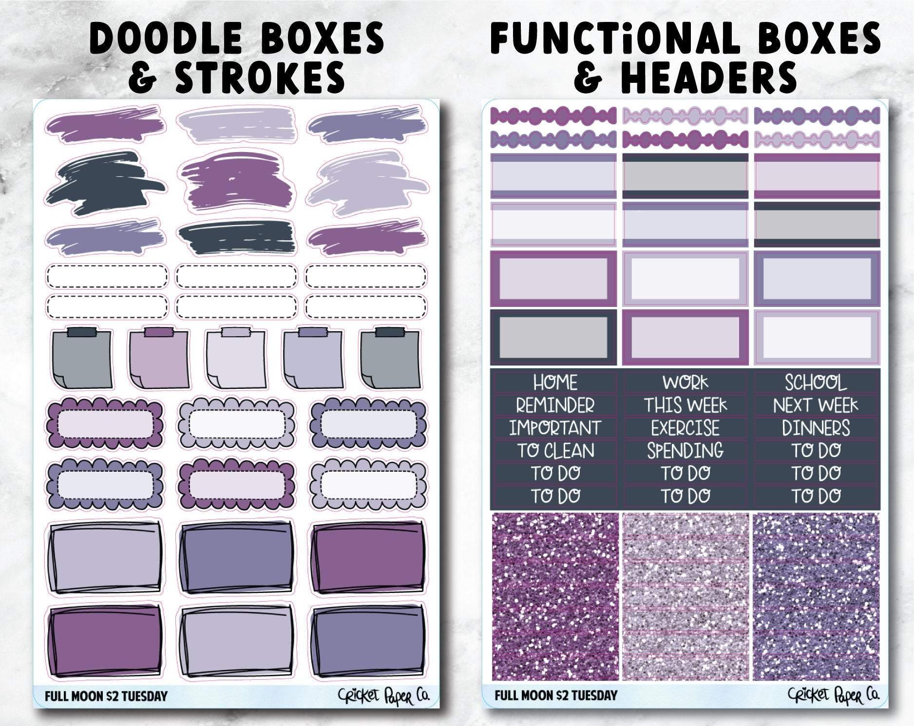 FULL MOON Planner Stickers - Full Kit-Cricket Paper Co.