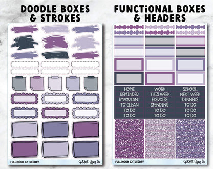 FULL MOON Planner Stickers - Full Kit-Cricket Paper Co.