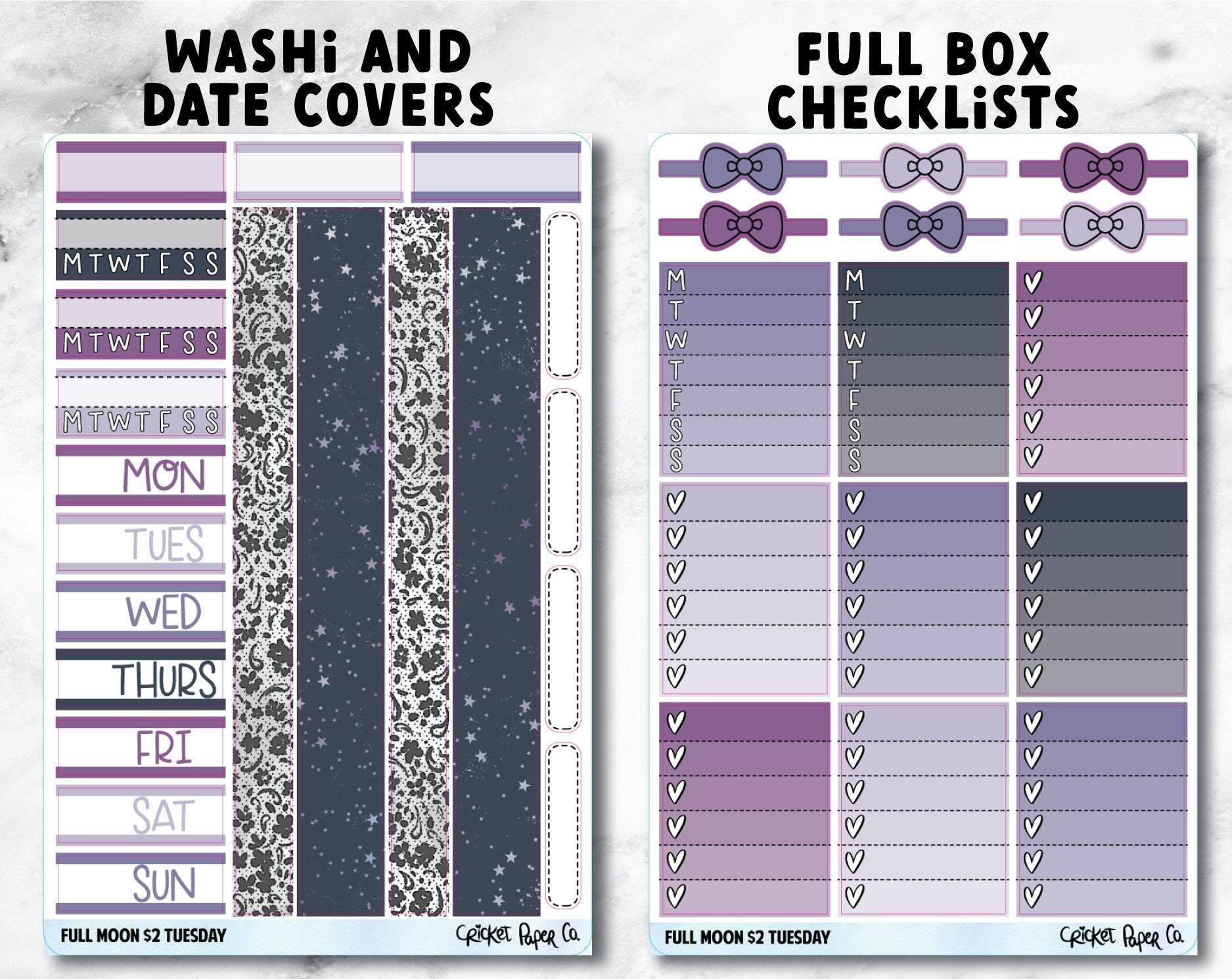 FULL MOON Planner Stickers - Full Kit-Cricket Paper Co.