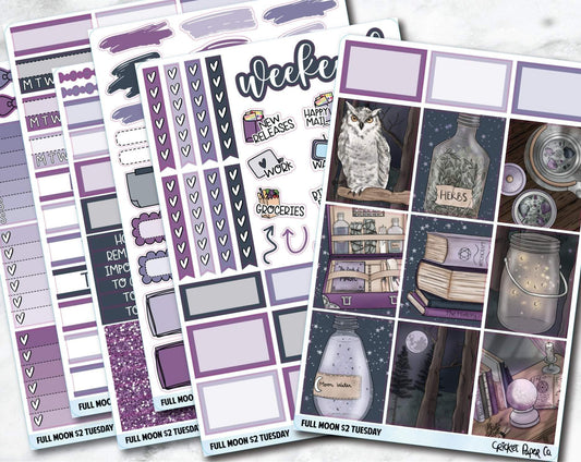 FULL MOON Planner Stickers - Full Kit-Cricket Paper Co.